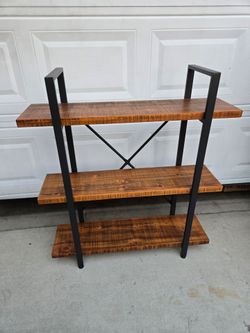 Wood metal 3  shelf 
41" H  x  35" L  x 10" W