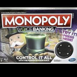 Monopoly Voice Banking Electronic Family Board Game for Ages 8 & Up Hasbro, New and Sealed