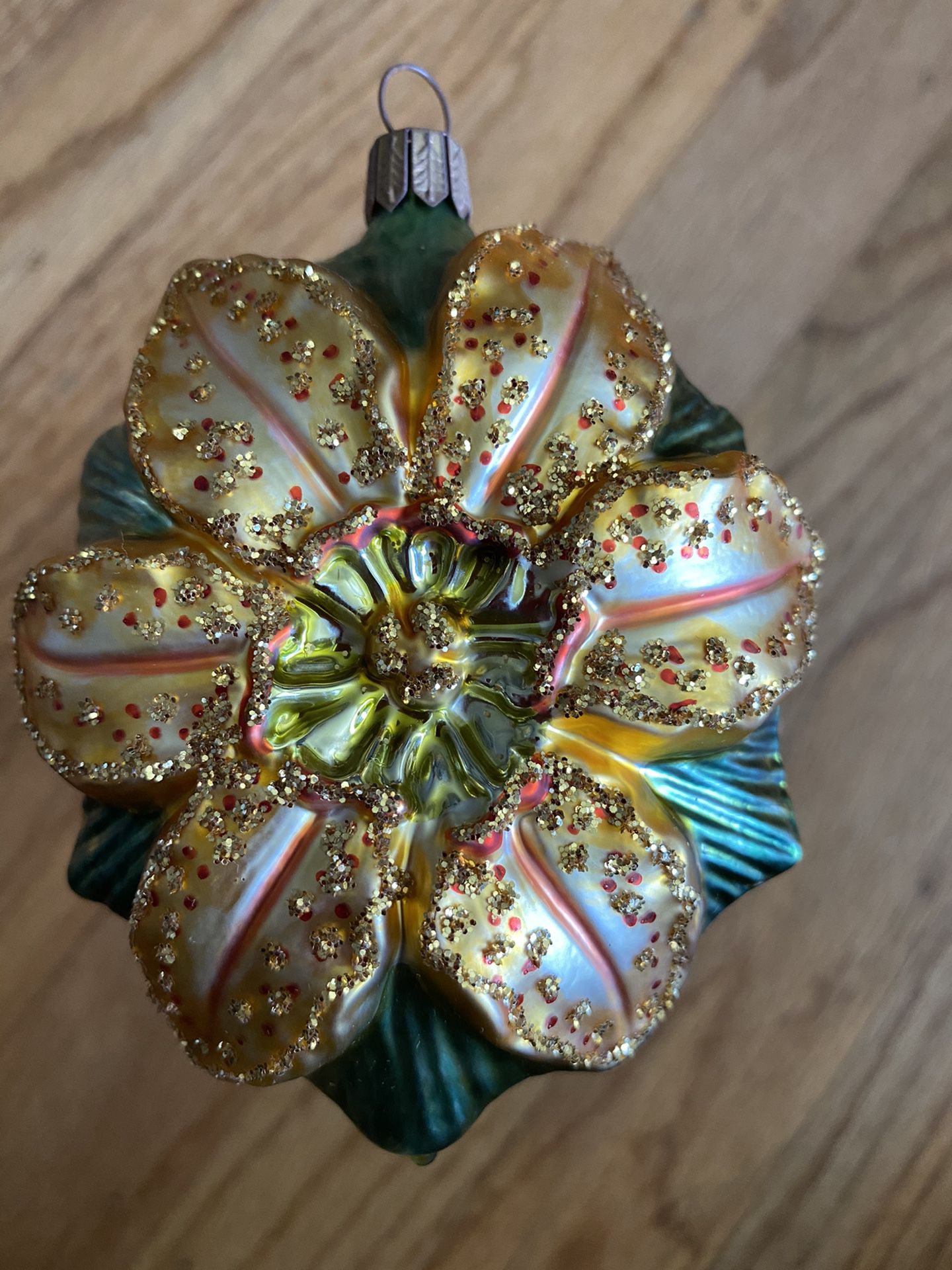 Gold Lily Ornament by Crate and Barrel #1