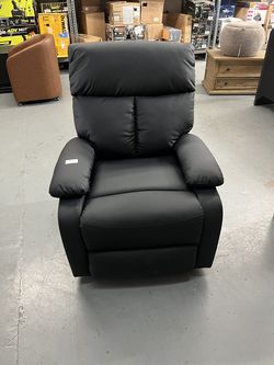 Black leather Manual recliner