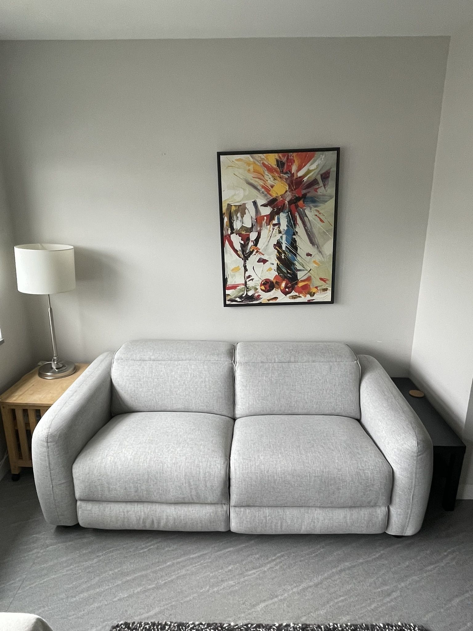 Bob’s Moonlight Dove 84” Power Reclining Loveseat – Like New
