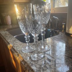 Etched Crystal Glasses Circa 80’s
