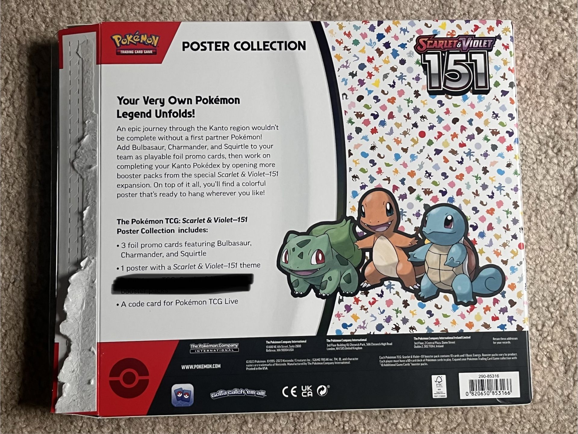 Opened Pokémon Poster Collection 