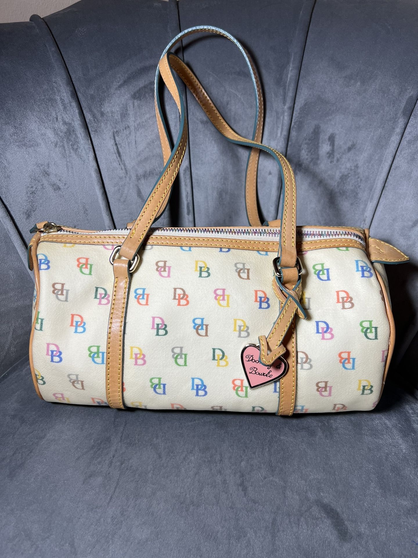 Y2K Dooney & Bourke It Multi-Color Barrel Bag