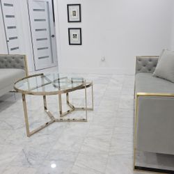 2 Piece GOLD & Glass Nesting Tables 😍😍😍