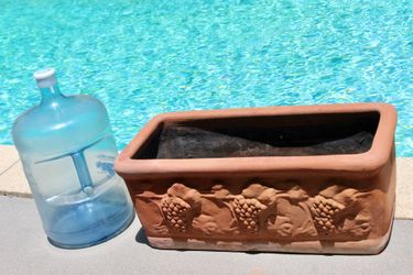 A large rectangular terracotta planter in great condition
