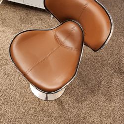 Modern Brown Faux Leather Swivel Accent Chair