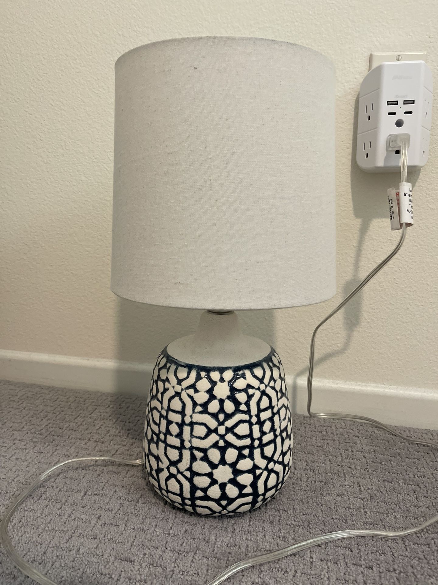 Assembled Ceramic Table Lamp Blue - Thresholdâ„¢