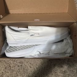 White Slip On Vans