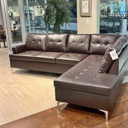 L Shaped Faux Leather Sectional Financing Available Same Day Delivery 