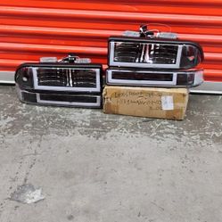 U-LED DRL turn signal for Chevy Blazer S10 headlights 1(contact info removed), black/clear