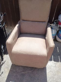Beige Microfiber Recliner Armchair