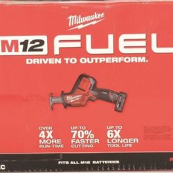 Milwaukee M12 FUEL 12-Volt Lithium-Ion Brushless Cordless HACKZALL Reciprocating Saw Kit w/ One 4.0Ah Batteries Charger & Tool B