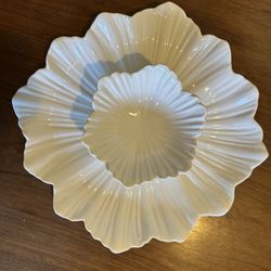 Vintage Whittier Potteries (Calif Pottery) CHIP & DIP Set PLATTER & BOWL