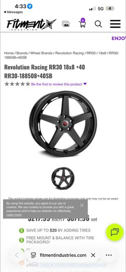 Revolution Racing RR30 18x8 +40 Wheel