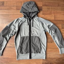 NIKE NSW AIR MAX GRID FULL ZIP HOODIE JACKET COAT WOVEN GREY SML EUC