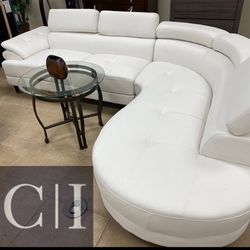 New White Sectional Sofa Couch 
