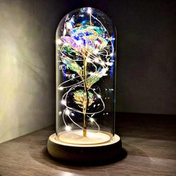 😍!SURPRISE THEM‼️🥀 Extremely beautiful Eternity love Rose 🌹 Inside a Glass dome with an on and off switch. Brand new in a very nice pink box Takes t