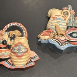Vintage Gia Inc NATIVE AMERICAN INDIAN MOTIFF Wall Art Hanging  Southwest. 6” X 6”-hard plastic
