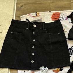 Black Jean Skirt 