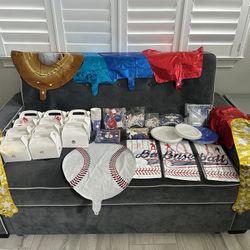 Baseball party supplies with Goodies Boxes