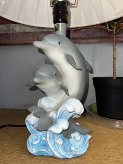 Vintage 90s Dolphin Table Lamp Brand New In Original Box! NOS