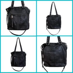 B. Makowsky Black Leather Handbag 