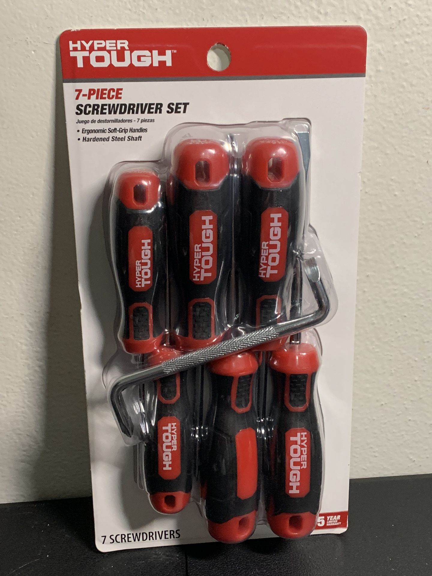 Hyper Tough 7-Piece Screwdriver Set Soft-Grip - Brand New
