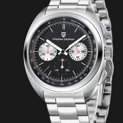 Pagani Design Silver and Black chronograph mens Watch
