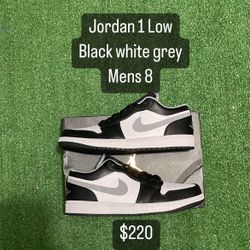Jordan 1 Low  Black Gray White 