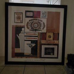 38" x 38" Framed Cigars & Manhattan Art Print