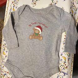 My First Christmas Long Sleeve Baby Onesie 6-9 Months