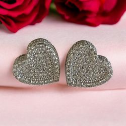 14k gold authentic small heart zirconia earrings