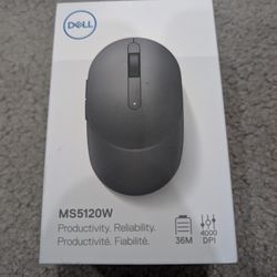 Dell MS5120W Mobile Pro Wireless Mouse – Wireless 2.4GHz, Bluetooth 5.0, Microsoft Swift Pair/Dell Pair, Optical LED Sensor - Black