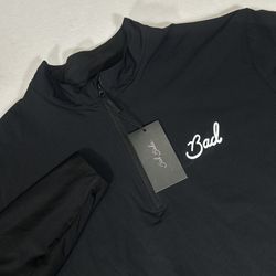 NWT Bad Birdie Men's XXL Black Elements Mechanism 1/4 Zip Golf Pullover Jacket