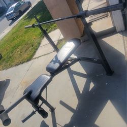 Weight Bench With Olympic Bar, Declines And Inclines With Leg Adapter