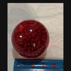CA. IKEA VINTAGE RED PAPERWEIGHT. CONTROLLED BUBBLES
