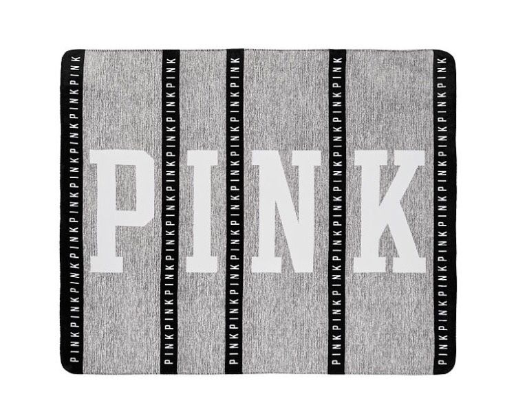 Nwt Victoria’s Secret pink sherpa blanket grey