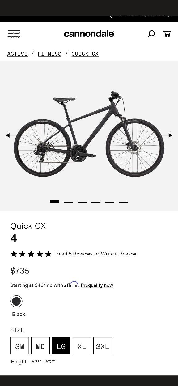 Cannondale Quick CX 4 - Graphite - Large Frame Bike Bicycle 