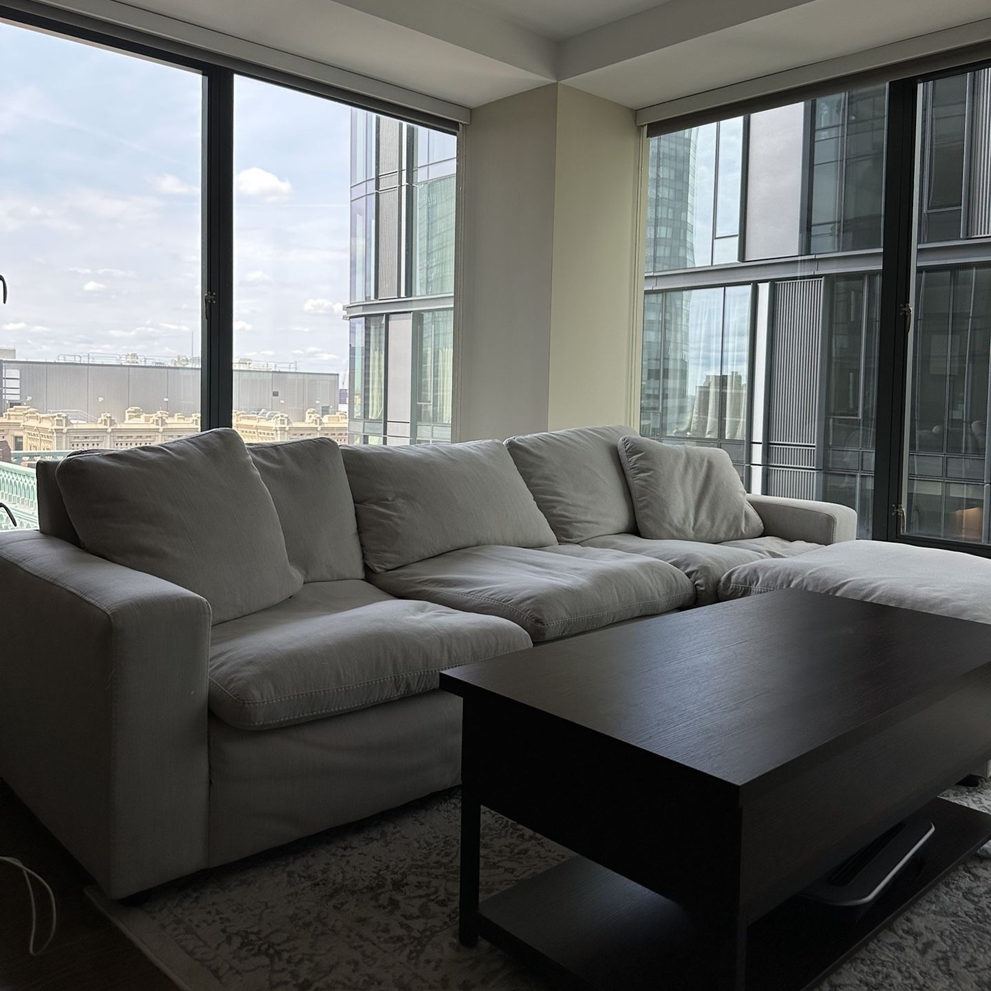 4 Piece Modular Sectional Grey Couch  +  Coffee Table