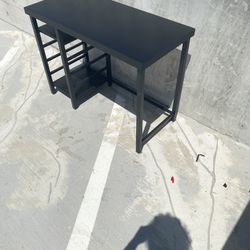 Modern Industrial Console / Workstation Table w/ Storage Shelves