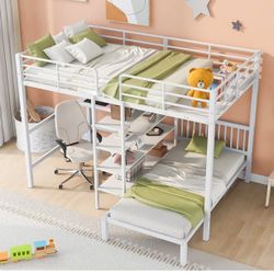 Full Size Over Twin Bunk Bed With Desk