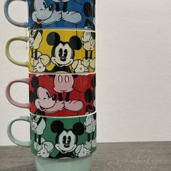 Rare Walt Disney Mickey Mouse Set of 4 mugs