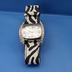 Geneva Watch with Zebra Print Band