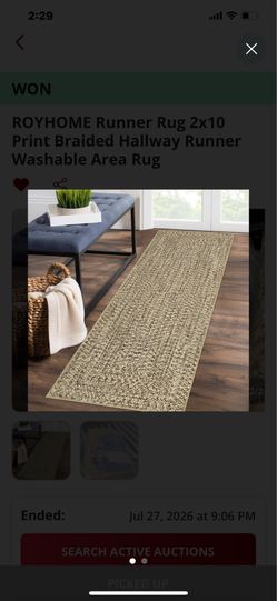 ROYHOME Runner Rug 2x10 Print Braided Hallway Runner Washable Area Rug