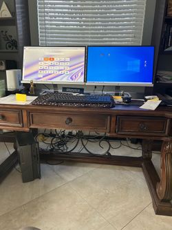 Solid wood office desk