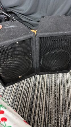 Pair of Black Stage Monitor Speakers