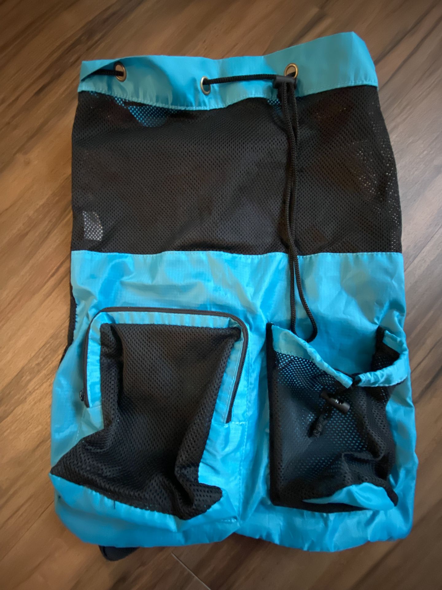 Swim Bag Mesh Drawstring Backpack