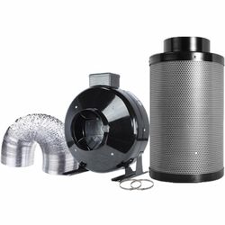 6 Inch High CFM Duct Inline Fan with 6" Carbon Filter 6"*25FT Ducting Clamps Combo for Grow Tent Ventilation Kit (6" Fan Filter Kit)