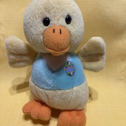 Vintage Plush Duck Easter Basket Baby  T.L. Toys